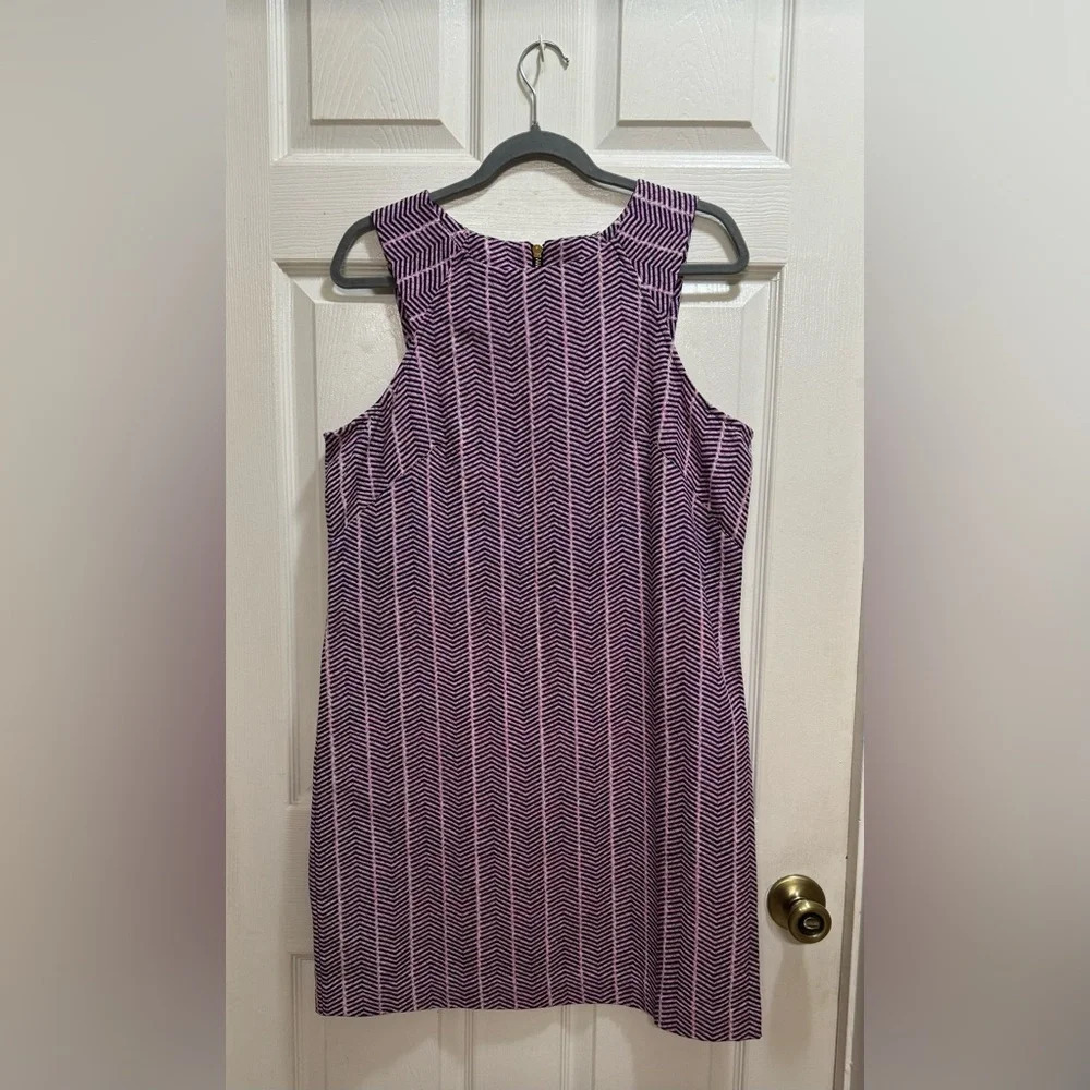 Southern Tide Audrey Dress Blue Night Chevron Ikat Textured Chic NWT Size 10